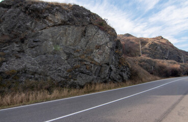 Autumn mountains and a highway