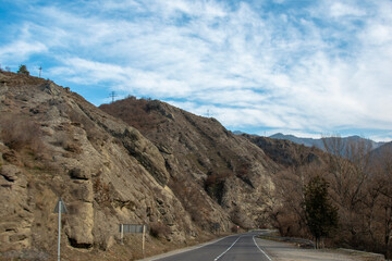 Autumn mountains and a highway