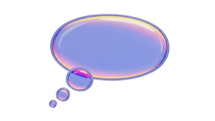 Bubble talk isolated PNG on transparent background, speech balloon with gradient colors for communication and graphic design