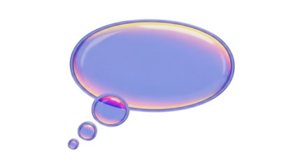 Bubble talk isolated PNG on transparent background, speech balloon with gradient colors for communication and graphic design