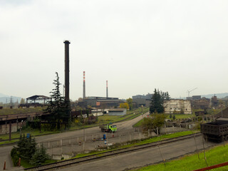 Metallurgical Plant. Panorama of the plant grounds.