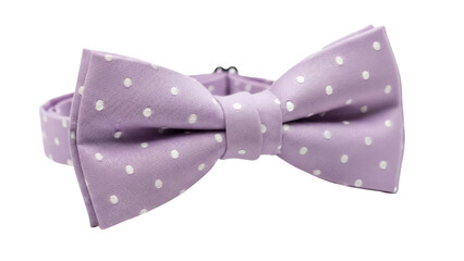 Lilac bow tie with white polka dots isolated PNG, elegant neckwear for formal events and special...