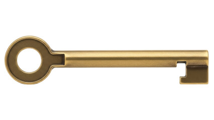Antique gold key PNG isolated on transparent background, vintage style lock opening tool for...