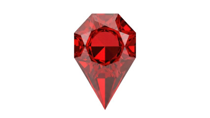 Shiny red ruby gem isolated PNG, precious gemstone with facets for jewelry design and luxury...
