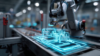 Fototapeta premium Robotic Arm Precision Assembly
