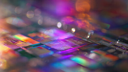 Semiconductor Wafer with colorful light