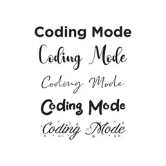 Fototapeta premium Coding Mode Lettering Collection with Modern Programming Themed Typography and Cursive Styles