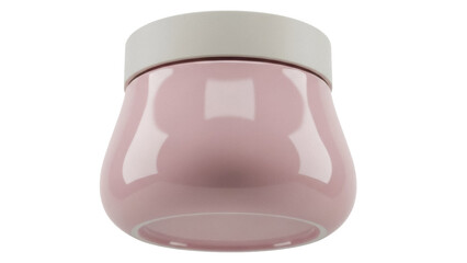 Elegant pink cosmetic jar isolated PNG, beauty product container for cream or lotion on transparent...