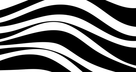 Abstract curve chaotic dynamic lines shapes Black and white stripes