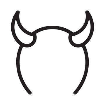 Simple black and white illustration of a pair of devil horns