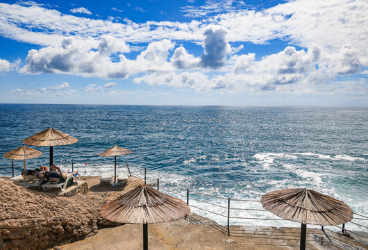 Scenic summer landscape of Ulcinj resort in Montenegro, Europe