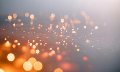 Soft Focus Bokeh Lights with Warm Orange and Cool Gray Hues on a Textured Surface out of focus