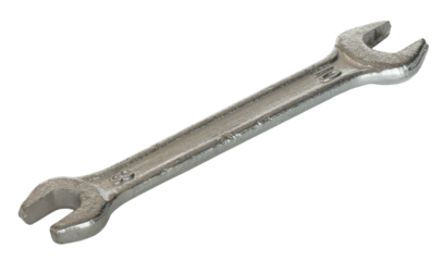 Stainless steel wrench to handle two sizes of bolts