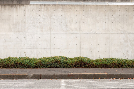 street wall background ,Industrial background, empty grunge urban street with warehouse brick wall