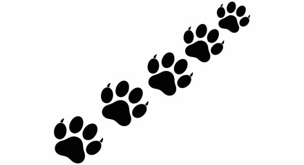 Black paw prints walking diagonally up