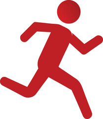 Person Hiking Outdoors Minimalist Solid Flat Vector on White Background