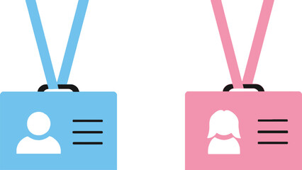 Colorful employee ID badges for men and women