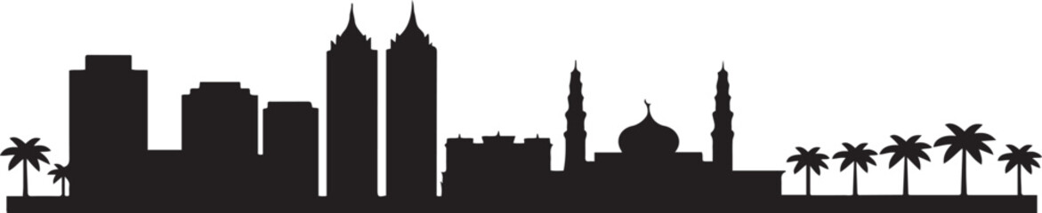 Kuantan Skyline with Malaysia Cityscape Vector. design Vector black silhouette