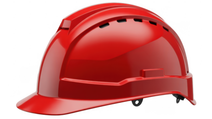 Red Hard Hat Safety Helmet isolated on a transparent background
