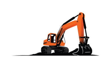 Heavy equipment excavator logo construction logo.