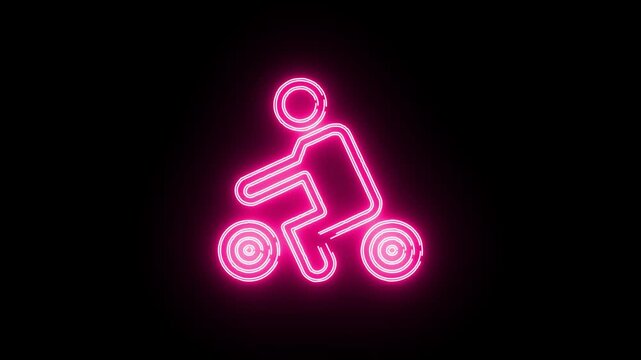 Human icon viduo neon animation	
