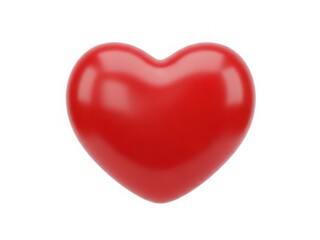 Shiny red heart isolated on white background