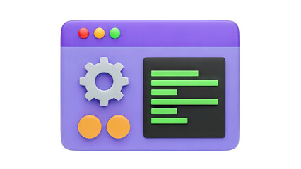 3D Software Interface with Code and Settings