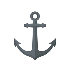 Classic Grey Anchor Symbol for Nautical Themes