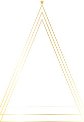 Minimalist Golden Christmas Tree Graphic