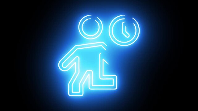 Human icon viduo neon animation	
