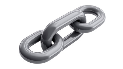 Obraz premium Silver metal 3d chain links for connection strength and security concepts.