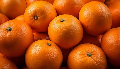 a pile of ripe oranges with vibrant orange color and textured skin