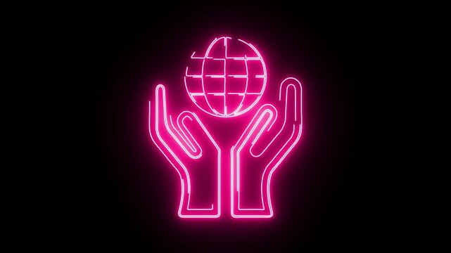 Human icon viduo neon animation	
