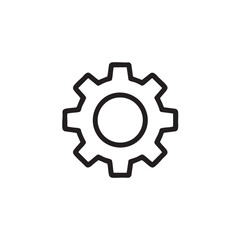 gears icon on metal internet button