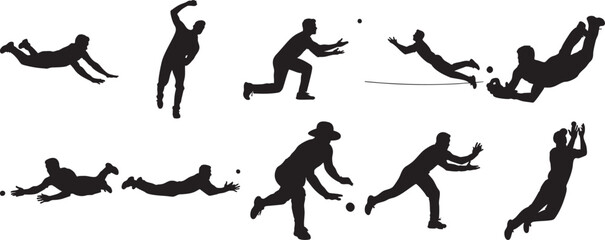 People Silhouettes Action Set on Transparent Background