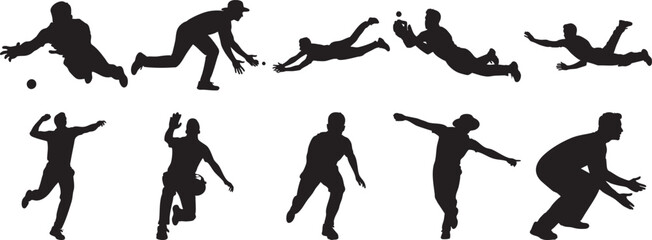 Dynamic Sport Silhouettes in Motion Actions