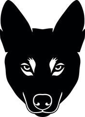 German Shepherd Dog Head Silhouette Vector Isolated on White