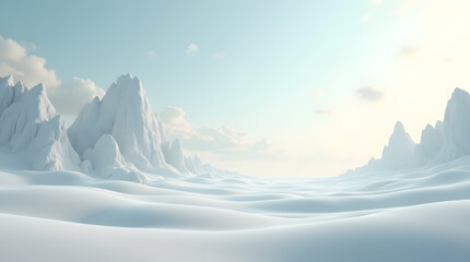 Clean Minimal Fantasy Landscape With Soft Cinematic Lighting