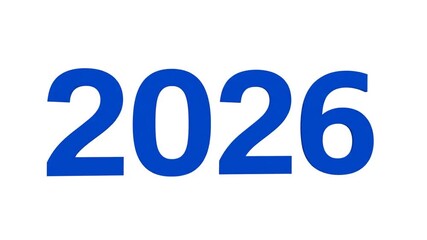 Animated 2026 text graphic in blue with various styles and fills