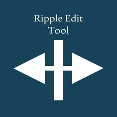 Fototapeta premium Ripple Edit Tool Icon Vector - Video Editing Timeline Expand Stretch Split Arrows Symbol White Dark Teal Blue UI Interface Button Media Production Software Application Design Professional Creative