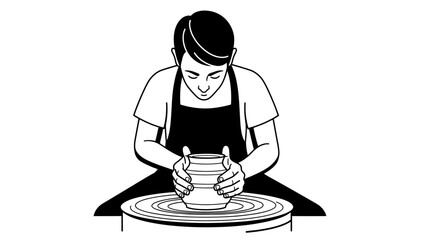 Obraz premium Black-White Flat Design Steam Train Nostalgia