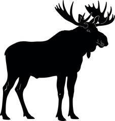Moose Silhouette Vector Isolated Wildlife Animal Illustration
