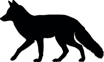Fox Silhouette Vector Isolated Black Animal Wildlife Clipart