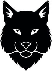 Lynx Head Silhouette Vector Isolated Wild Cat Logo Design