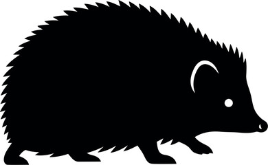 Hedgehog Silhouette Vector Icon Isolated on White Background