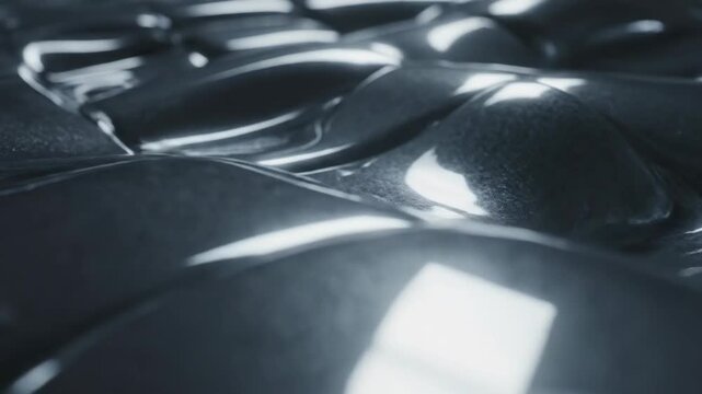 Metallic quilt surface reflecting light