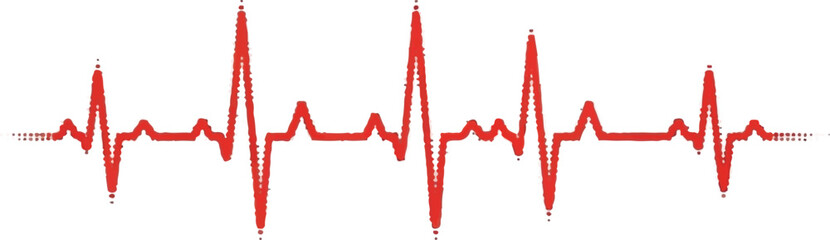 Red Heartbeat Electrocardiogram Pulse Line Illustration for Medical Health and Cardiology Concept