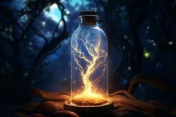 magic bottle of lightning inside