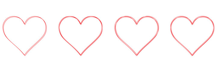 Heart vector icons. Set of love symbols isolated.