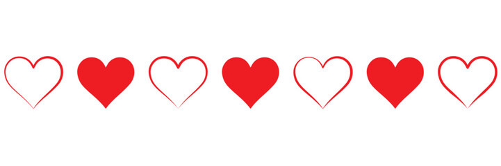 Heart vector collection. Love, favorites, like concept button icon for UI, UX